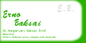 erno baksai business card